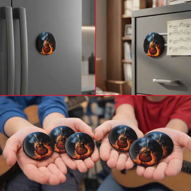 Alevlenen Akorlar Gitar Magnet, Gitar Rozet ve Anahtarlık