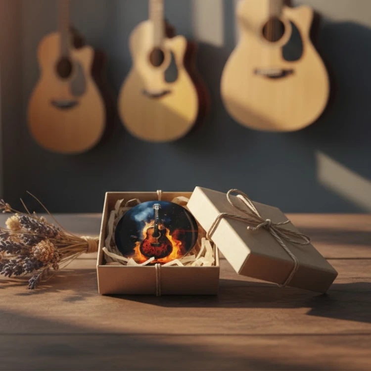 Alevlenen Akorlar Gitar Magnet, Gitar Rozet ve Anahtarlık