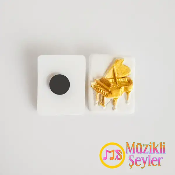 Altın Renkli Piyano Magnet