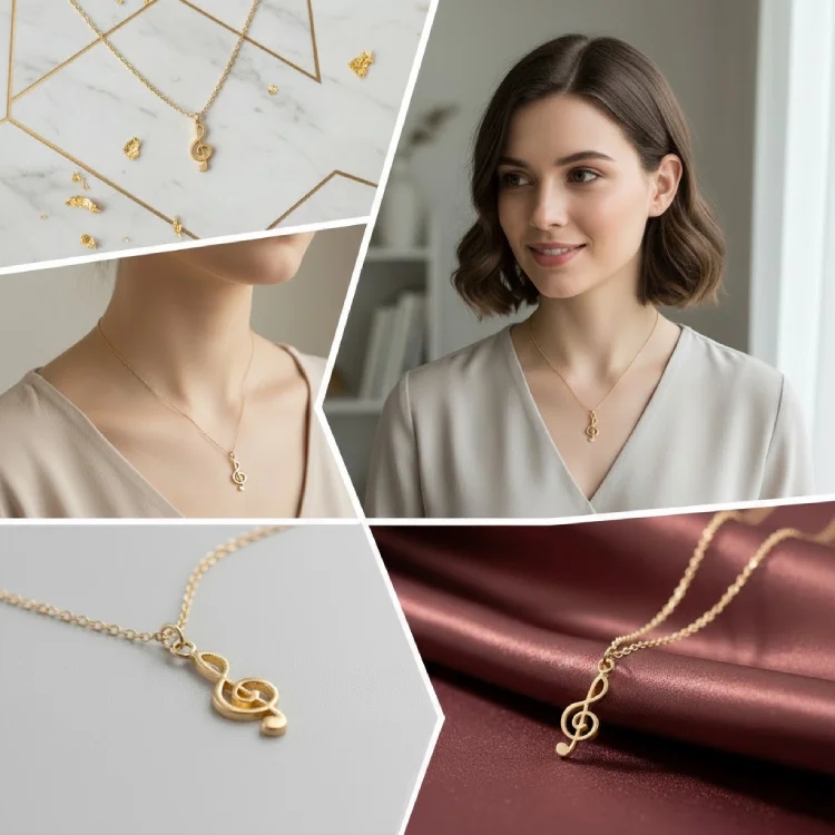 Zarif Sol Anahtarı Kolye