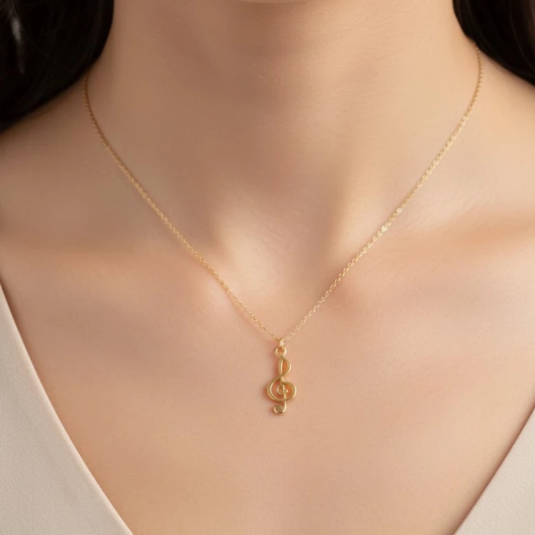 Zarif Sol Anahtarı Kolye