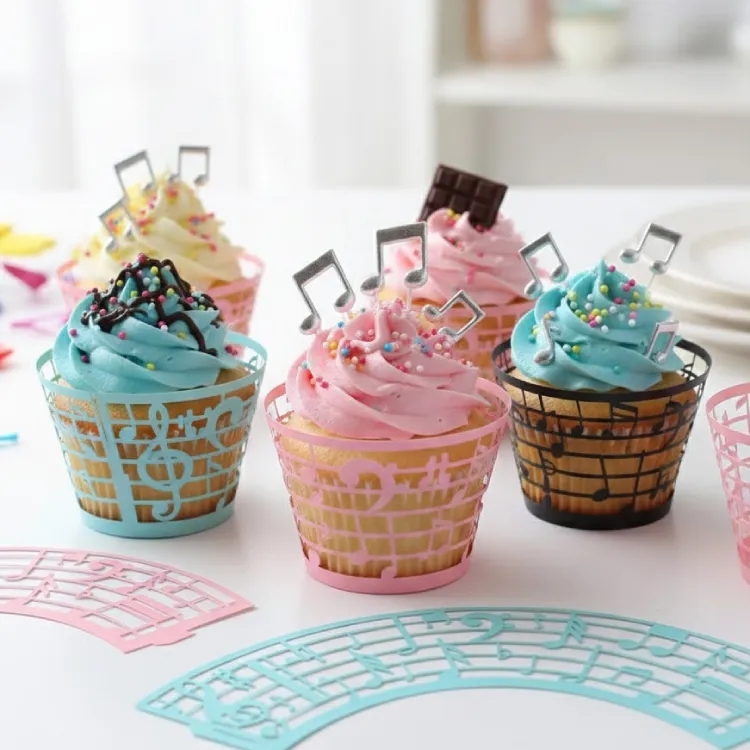 Notalı Cupcake Kenar Süsü