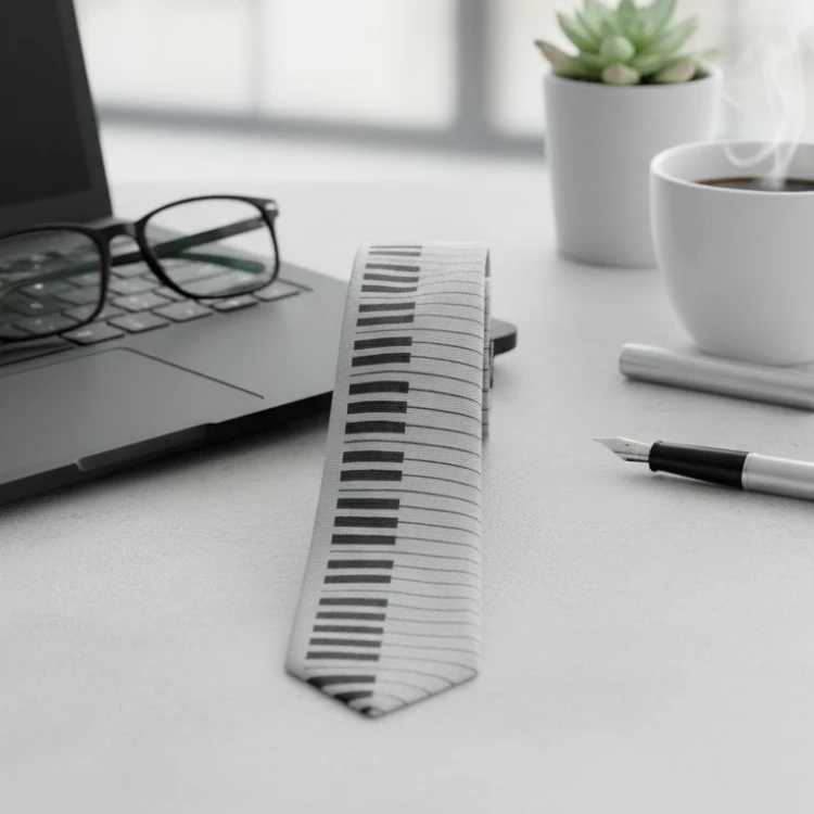 Gümüş Piyano Kravat