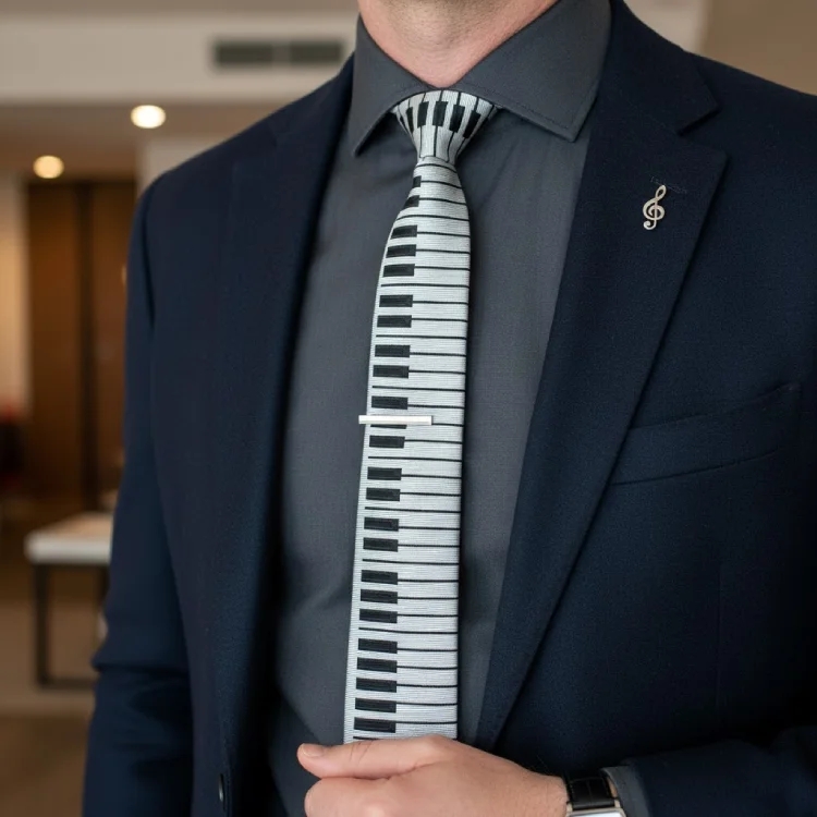 Gümüş Piyano Kravat