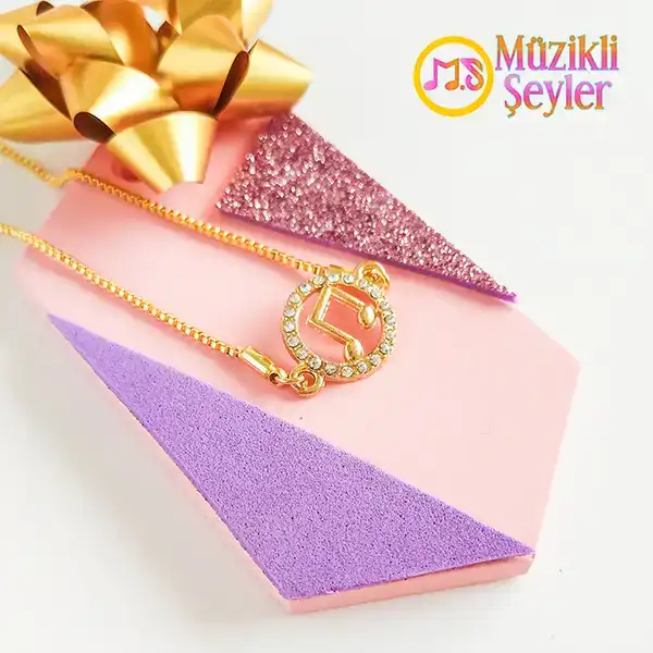 Zirkon Taşlı Notalı Bileklik