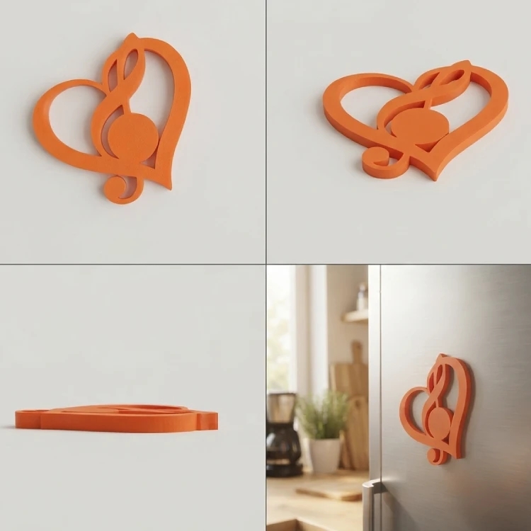Sol Anahtarı Kalp Magnet