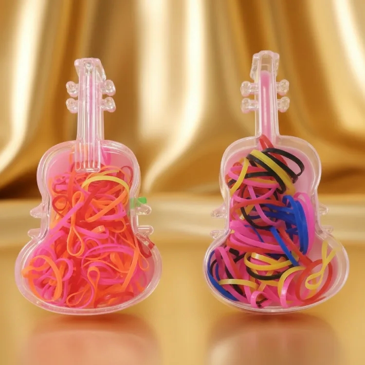 Keman Kutulu Renkli Saç Örgü Lastik Seti