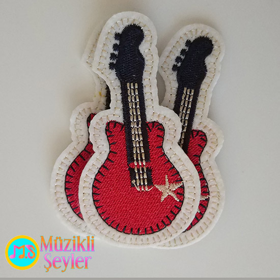 Ütü ile yapışan Renkli Gitar Arma Patch Yama