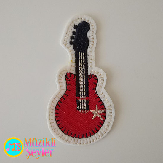 Ütü ile yapışan Renkli Gitar Arma Patch Yama