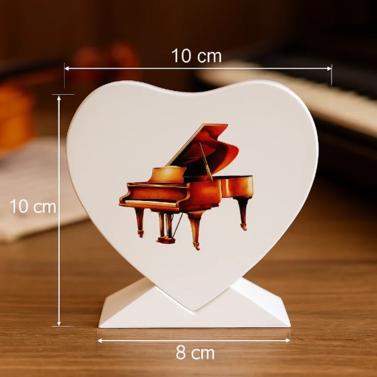 Kalp Şeklinde Özel Tasarım Kahverengi Kuyruklu Piyano