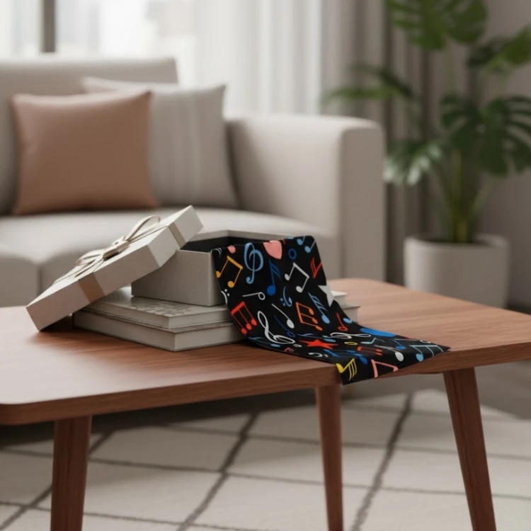 Mavi Tonlu Nota Desenli Buff Boyunluk