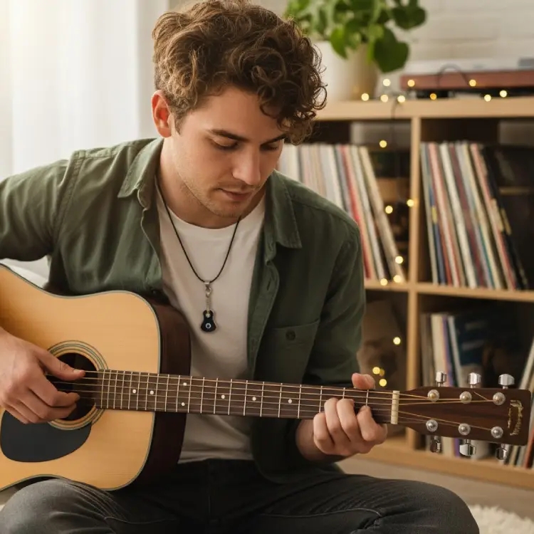 Nazar Boncuklu Gitar Kolye