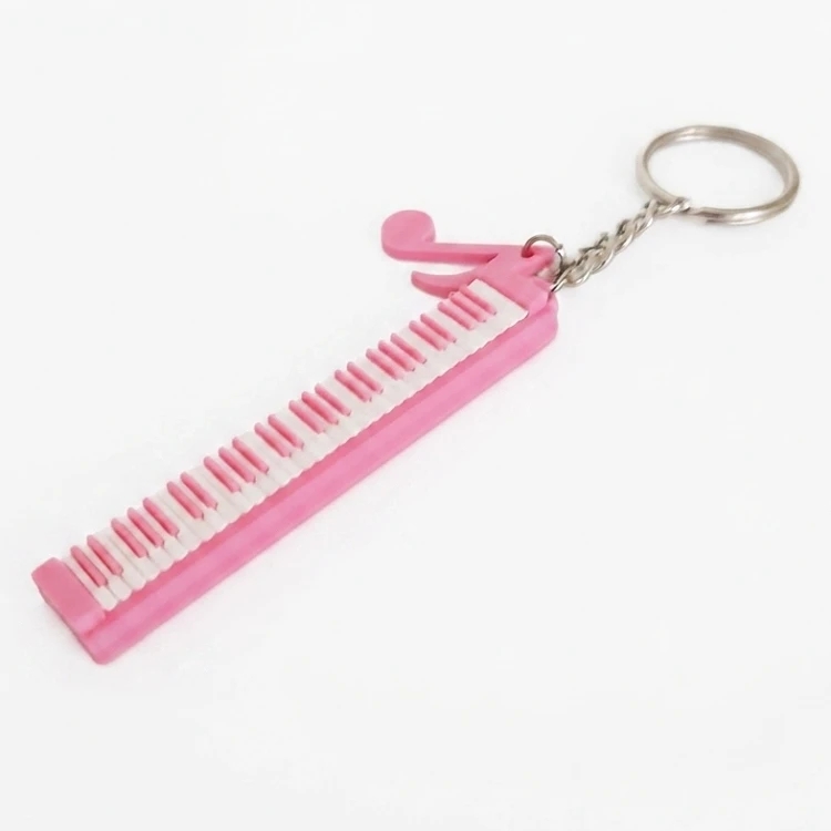 Pembe Piyano Klavyesi Anahtarlık ve Çanta Süsü