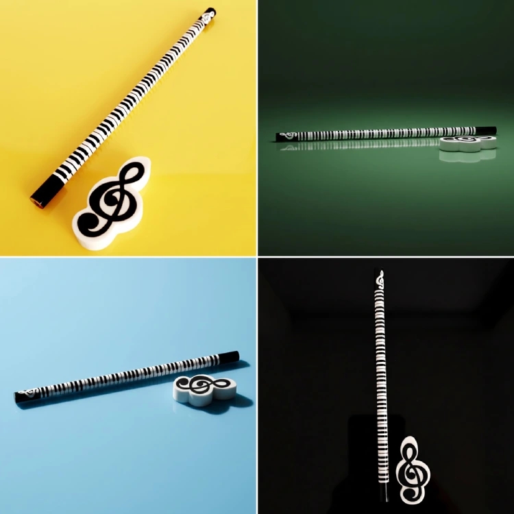 Piyano Kalem Beyaz Sol Anahtarı Silgi Seti