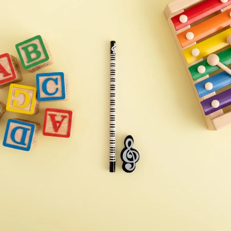 Piyano Kalem Siyah Sol Anahtarı Silgi Seti 