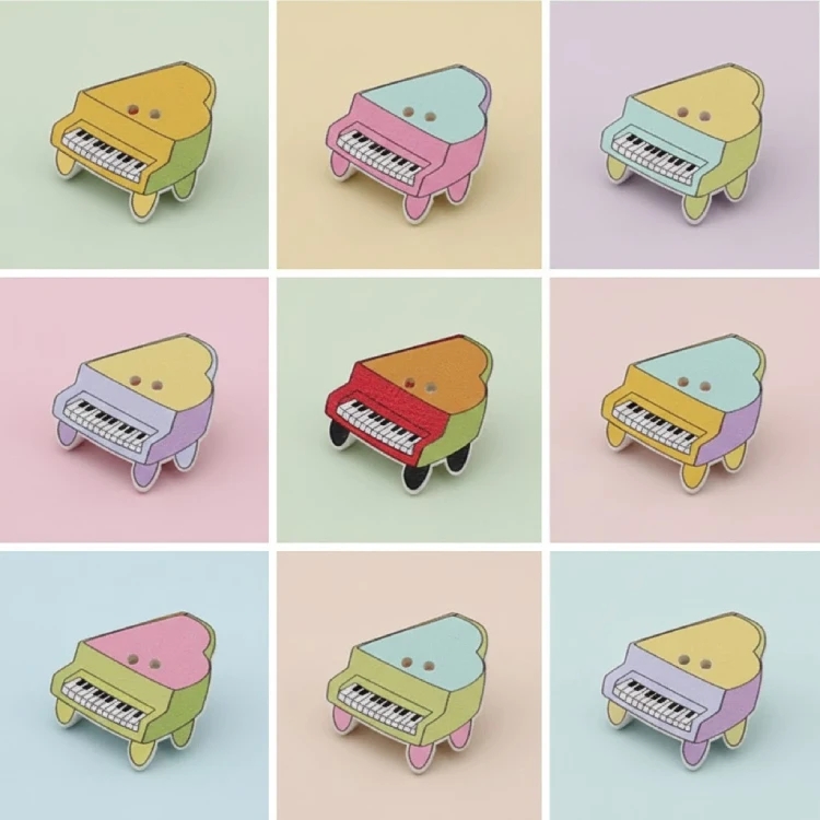 Rengarenk Piyano Düğmeler