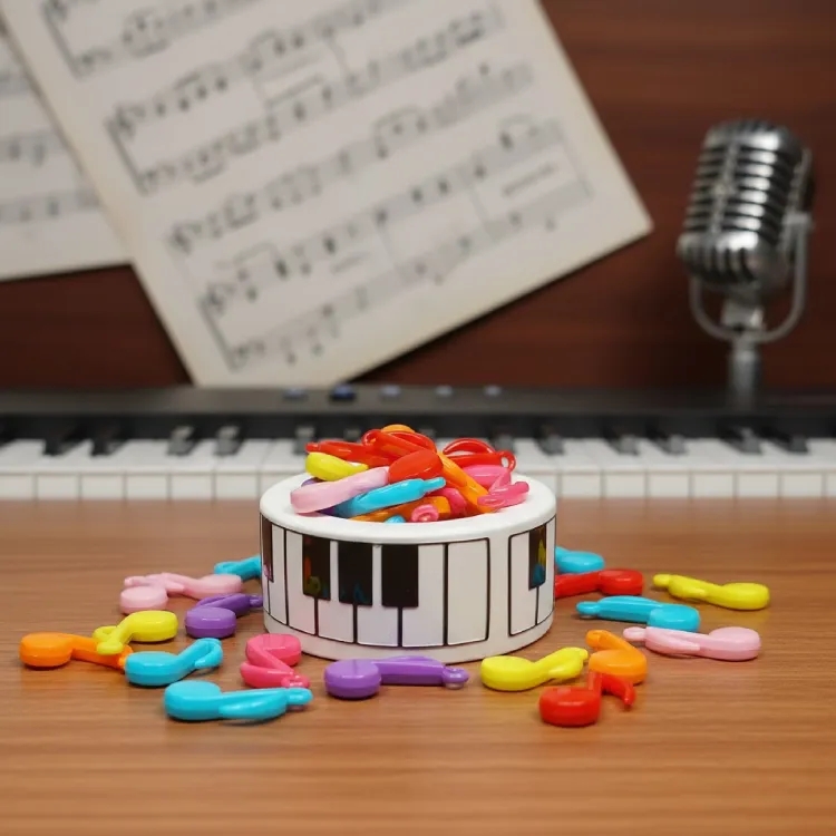 Piyano Tuşları Desenli Mumluk