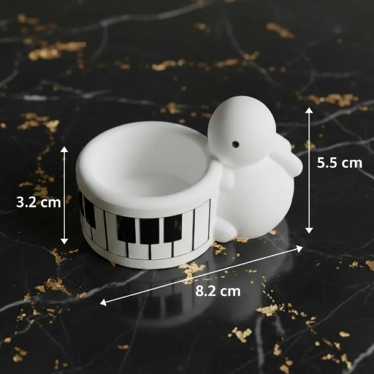 Piyano Tuşları Desenli Tavşanlı Mumluk