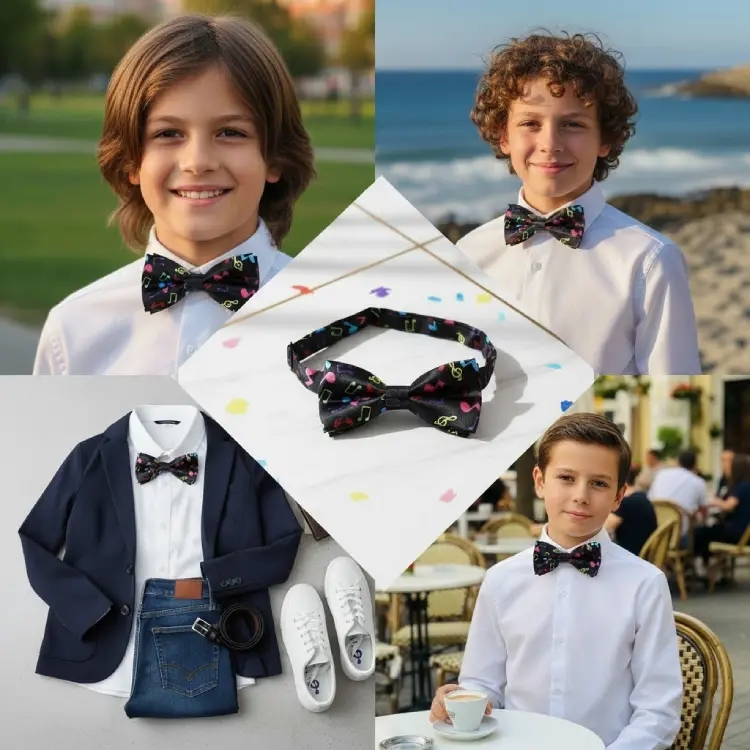 Müzikli, Renkli Notalı Papyon