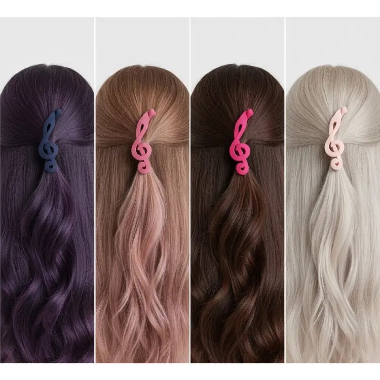 Renkli Sol Anahtarı Saç Tokası