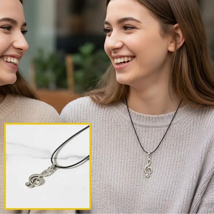 Şık Metal Gövdeli Sol Anahtarı Kolye