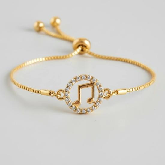 Zirkon Taşlı Notalı Bileklik