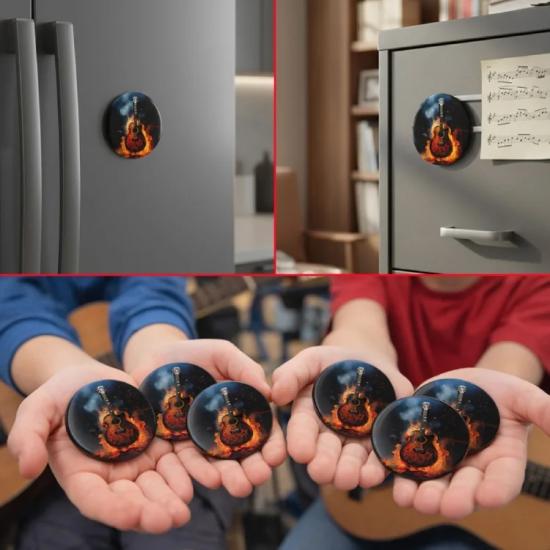 Alevlenen Akorlar Gitar Magnet, Gitar Rozet ve Anahtarlık