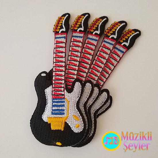 Ütü ile yapışan Elektro Gitar Arma Patch Yama