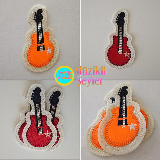 Ütü ile yapışan Renkli Gitar Arma Patch Yama