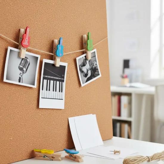 Dekoratif Ahşap Gitar Mandal Seti - 12’li Paket