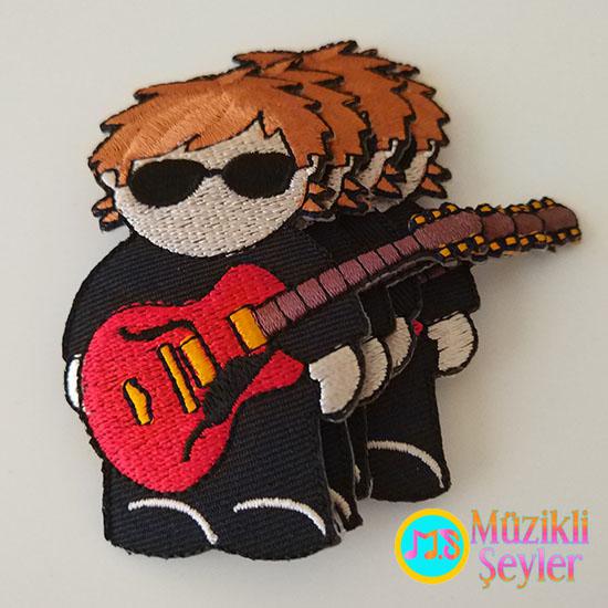 Ütü ile yapışan Gitarcı Arma Patch Yama