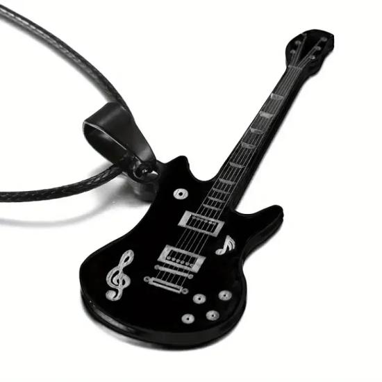 Nota Desenli Elektro Gitar Kolye