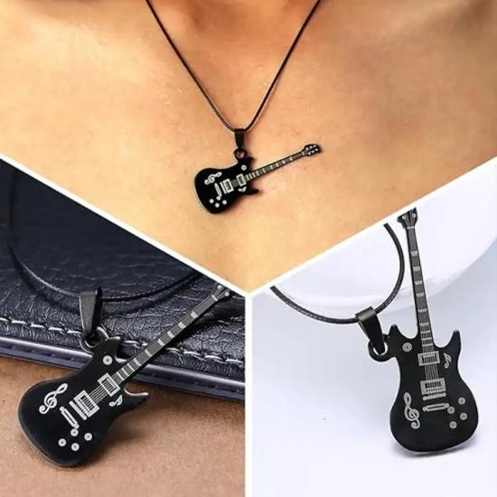Nota Desenli Elektro Gitar Kolye