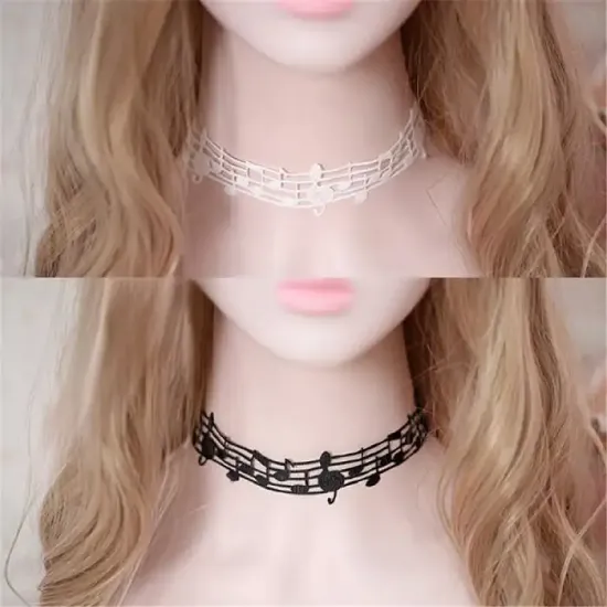 Dizek ve Notalı Choker Konser Kolyesi