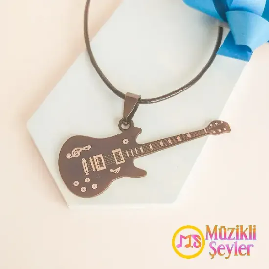 Nota Desenli Elektro Gitar Kolye