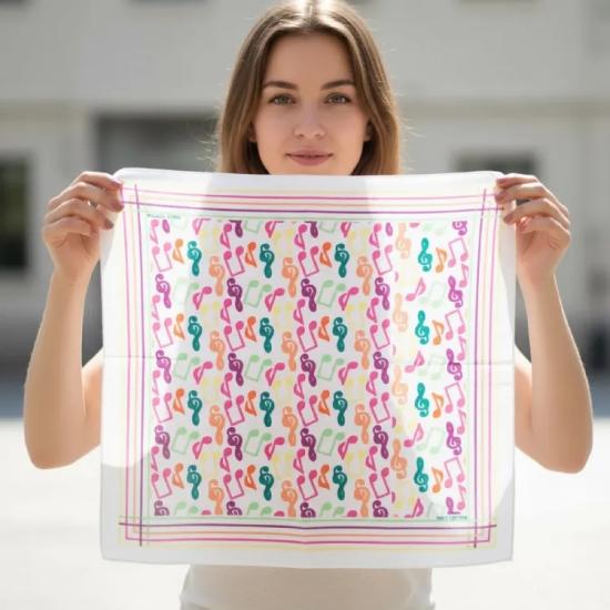 Rengarenk Notalı Fular