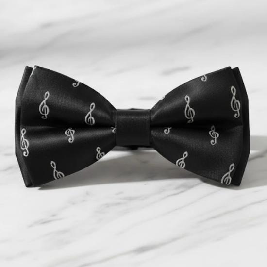 Sol Anahtarı Desenli Papyon - Müzikal Zarafetin Sembolü