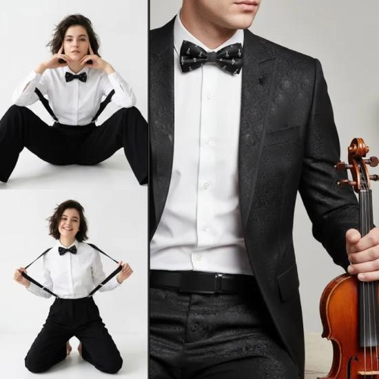 Sol Anahtarı Desenli Papyon - Müzikal Zarafetin Sembolü