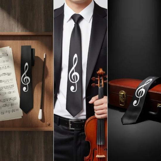 Siyah Sol Anahtarı Kravat