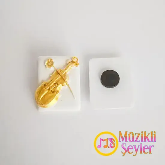 Altın Renkli Viyolonsel Magnet