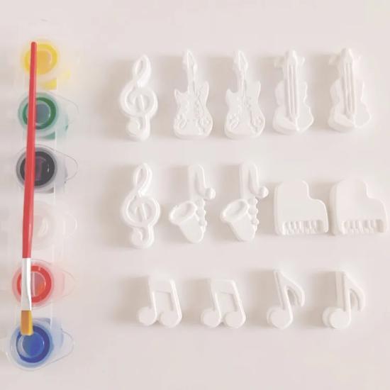 Yeni Müzik Aletleri ve Notalar Boyama Seti