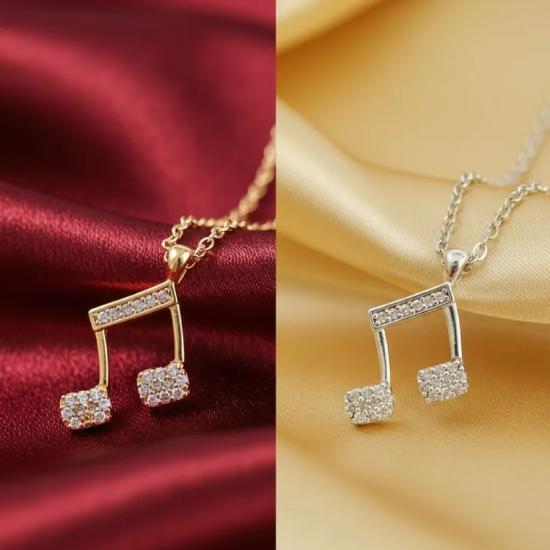 Zirkon Taşlı iki 8’lik Zarif Nota Kolye