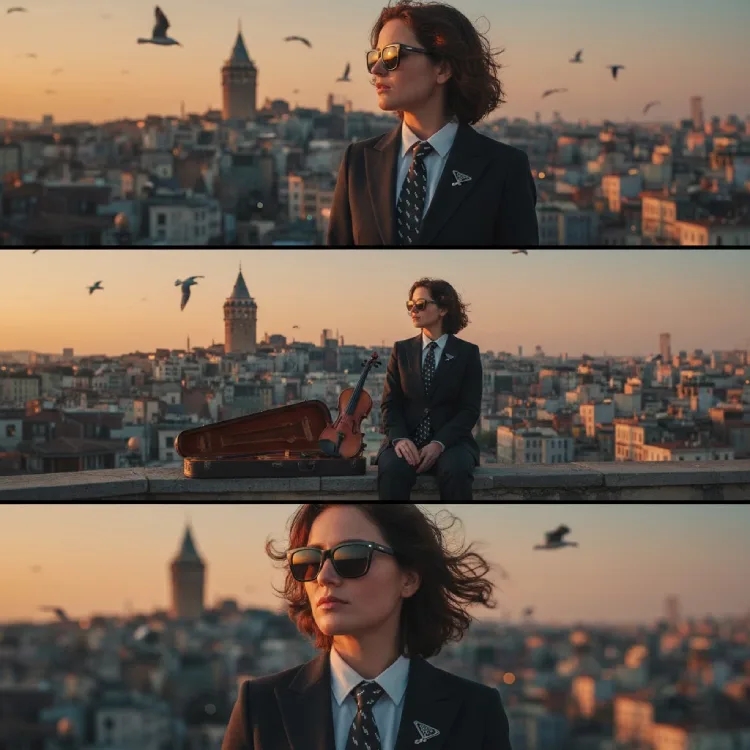 Sol Anahtarı Desenli Siyah Kravat