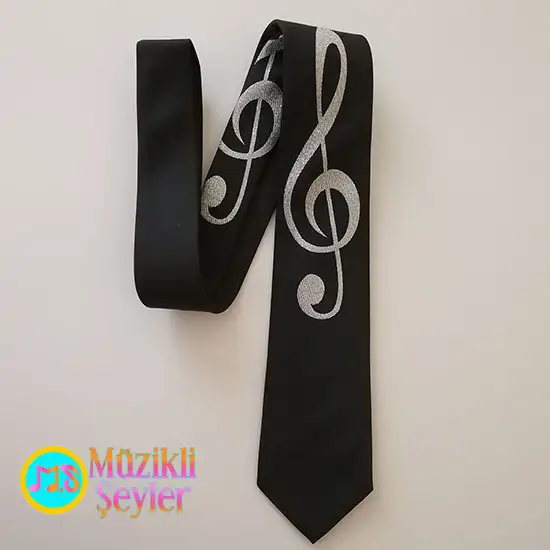 Siyah Sol Anahtarı Kravat