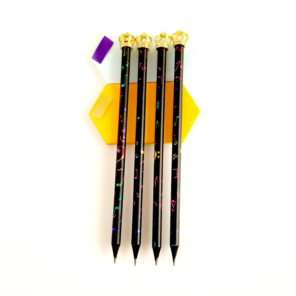 Taç Başlıklı Renkli Notalı Kalem