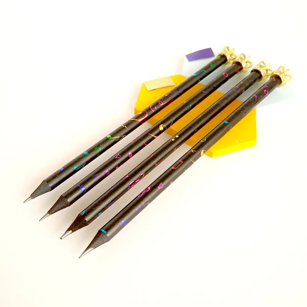 Taç Başlıklı Renkli Notalı Kalem