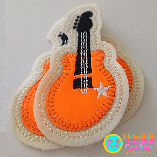 Ütü ile yapışan Renkli Gitar Arma Patch Yama