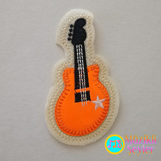 Ütü ile yapışan Renkli Gitar Arma Patch Yama