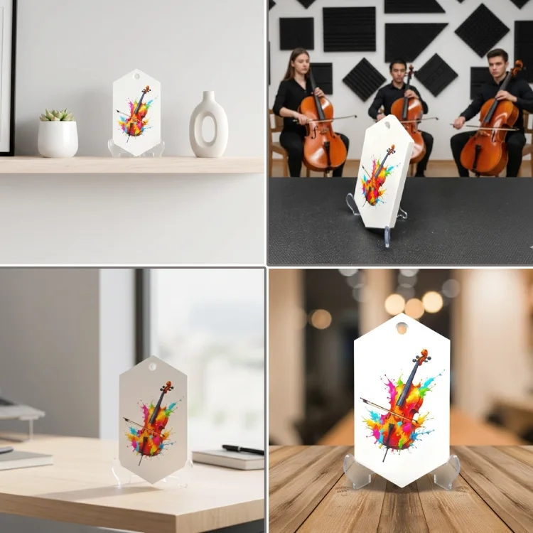 Viyolonsel Figürlü Dekoratif Masa Üstü Obje