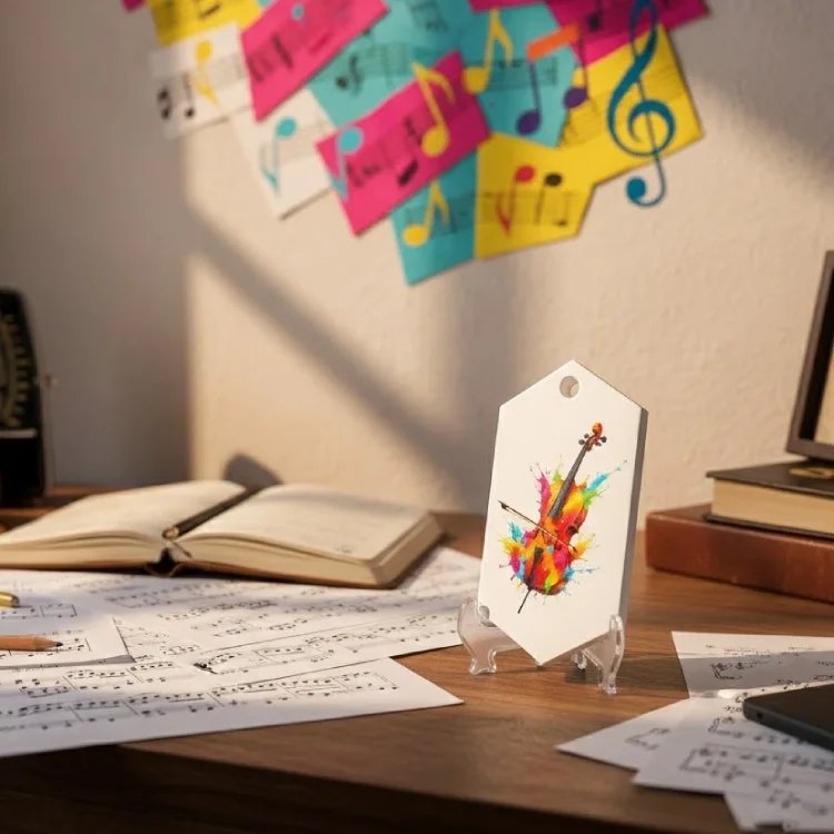 Viyolonsel Figürlü Dekoratif Masa Üstü Obje